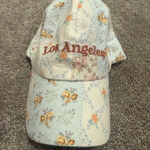 Mix No. 6 Pastel Floral Baseball Cap - Light Blue & Cream